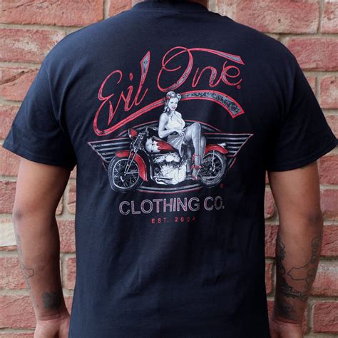 WWII Pin-Up Girl on a Vintage Motorcycle Tee | Evil One®