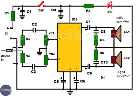 an electronic device circuit diagram showing the current voltages, and its corresponding power ...