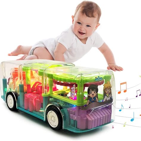 Electric Bus Toy Transparent Lights & Music - Orbisify.com