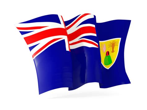 Waving flag. Illustration of flag of Turks and Caicos Islands