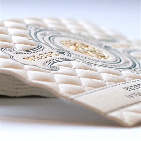 3D Embossed Business Cards with Gold Foil and Letterpress Printing ...