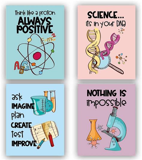 TANXM Science Art Print Set,School Laboratory Decor, Classroom Wall Art ...