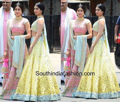 Janhvi and Khushi in Manish Malhotra at Sonam Kapoor's Wedding – South India Fashion