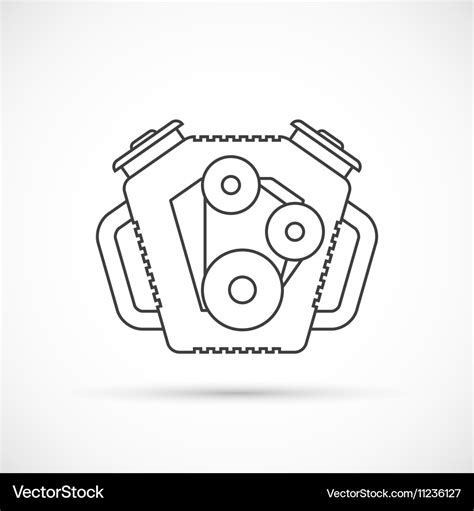 Car engine outline icon Royalty Free Vector Image