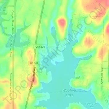 Honeyman State Park topographic map, elevation, terrain