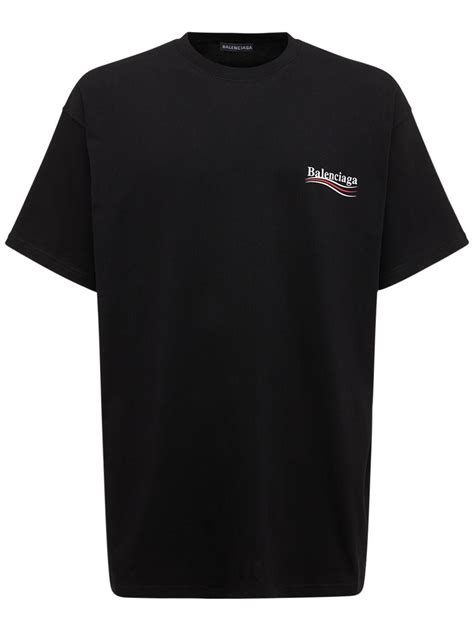 Balenciaga - Political logo crewneck t-shirt - Black | Luisaviaroma