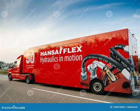 Hansa Flex Hydraulics in Motion Driving Fast on Highway Editorial Stock ...