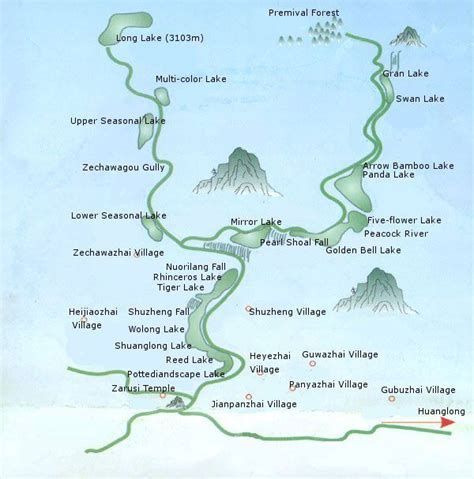 Map of Jiuzhaigou Valley China Map, China Travel, Unesco World Heritage Site, World Heritage ...