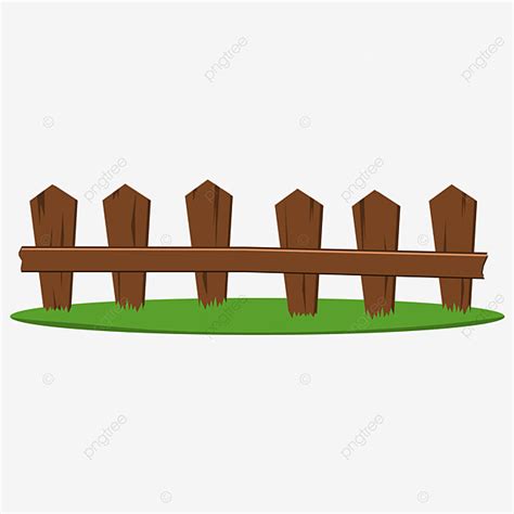 Grass Fence Vector Art PNG, Cartoon Fence And Grass, Fence, Grass, Garden PNG Image For Free ...