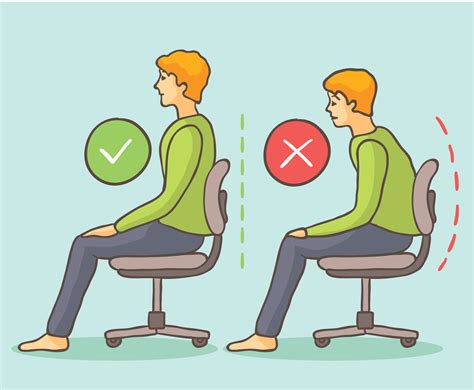 Wrong And Right Sitting Posture Vector Vector Art & Graphics ...