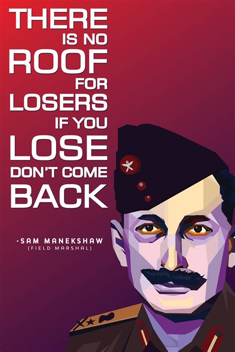 Field Marshal Sam Manekshaw Quotes Poster - Red Colour (12 X 18inch, Rolled)