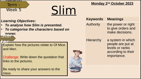 Slim-Of Mice and Men | Teaching Resources