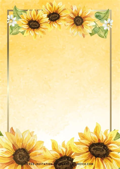 Free Sunflower Birthday Invitation Template - FREE PRINTABLE TEMPLATES