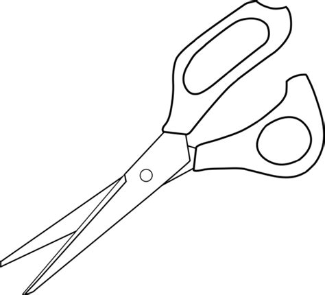 Colorable Scissors Line Art - Free Clip Art