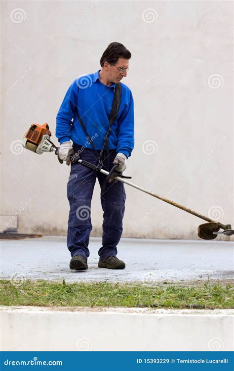 Brush cutting stock image. Image of lawnmower, grass - 15393229