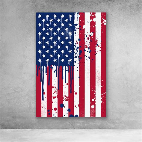 American Flag Pop Art Graffiti Patriotic Wall Art | American flag painting, American flag art ...