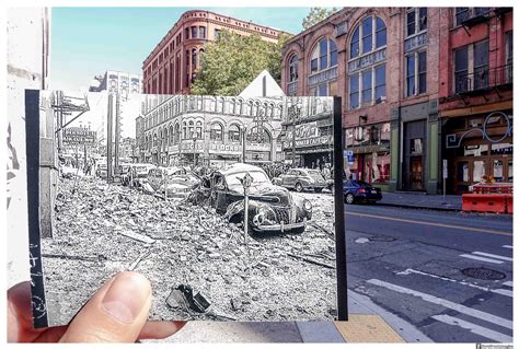 Earthquake damage in Pioneer Square, Seattle, April 13, 1949