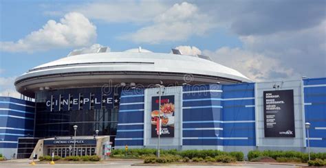 UFO Shape Building of Cinema Cineplex Laval. Editorial Photography - Image of city, clouds ...