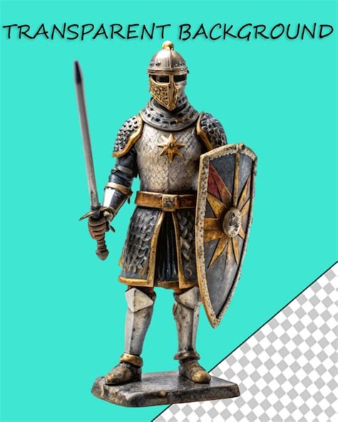 Premium PSD | Isolated transparent background medieval knight armor