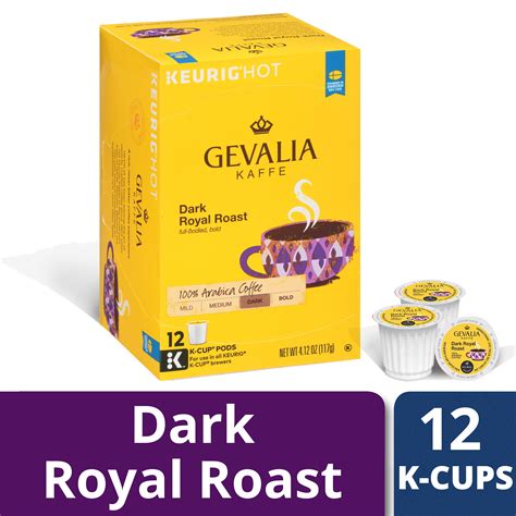 Gevalia Dark Royal Roast Coffee K Cup Coffee Pods, Caffeinated, 12 ct - 4.12 oz Box - Walmart ...