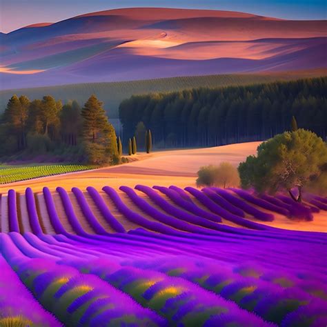 Premium AI Image | A picturesque landscape filled with lavender fields