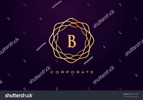 B Letter Logo Gold Letter Design Stock Vector (Royalty Free) 568427209 ...