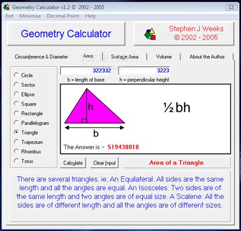 Geometry Calculator 1.2 - Download, Review, Screenshots