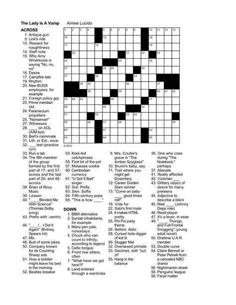 Printable Universal Crossword Puzzle