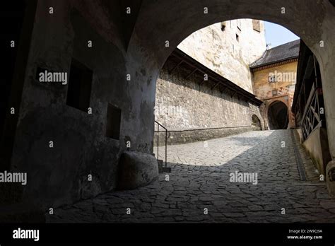 View of Orava Castle (Slovak: Oravský hrad); Many scenes of the 1922 ...