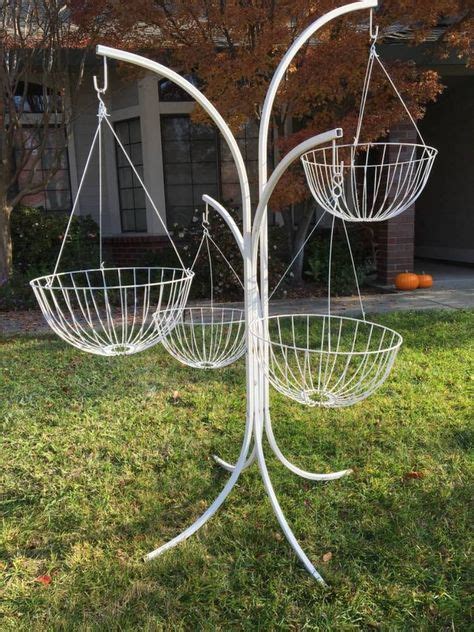 RARE Vintage Wrought Iron Plant Stand Hanging Basket Hooks WOODARD SALTARINI??? | Hanging basket ...