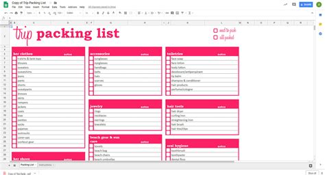 Checklist Google Docs Template