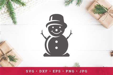 Smiling snowman silhouette. Vector Christmas illustration. Cut file cl ...