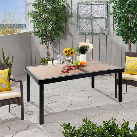 Outdoor Patio Rectangular Table Hampton Bay Tacana Extra Large Rectangular Resin Patio Dining ...