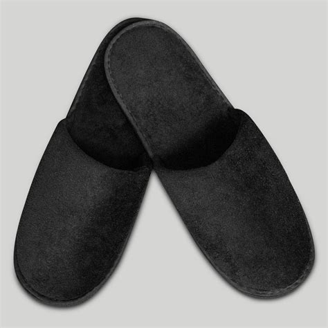 Men :: Slippers :: Terry Slippers :: Black Closed Toe Adult Velour Slippers - Wholesale ...