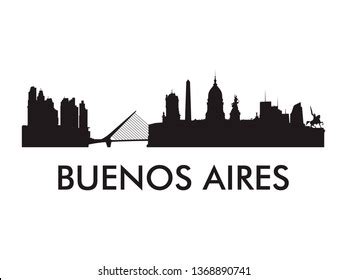 Buenos Aires Skyline Silhouette Vector Famous Stock Vector (Royalty ...