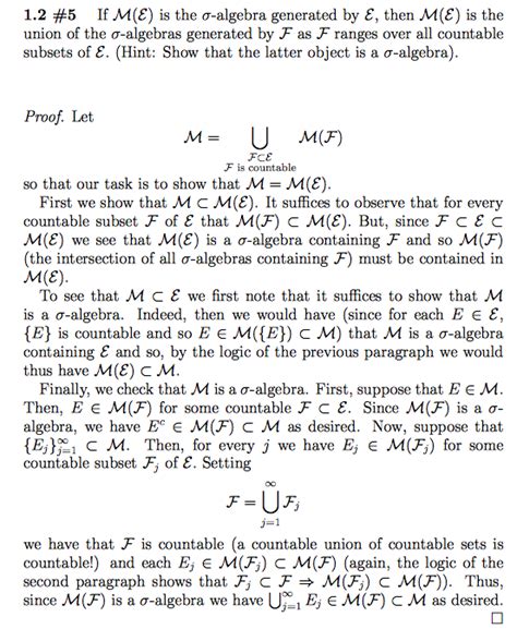 measure theory - On $\sigma$-algebra generated by $\mathcal{E ...