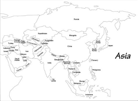 Map of Asia | Printable Large Attractive HD Map of Asia With Country Names | WhatsAnswer | Asia ...