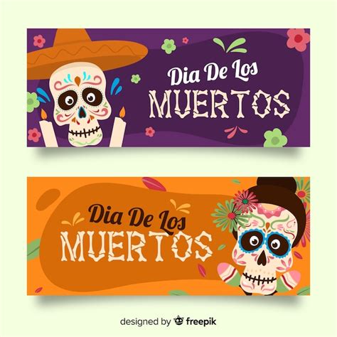 Free Vector | Day of the dead banners