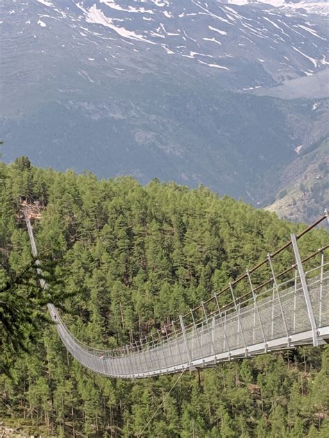 Hiking Zermatt: The Longest Pedestrian Suspension Bridge In The World! | Suspension bridge ...