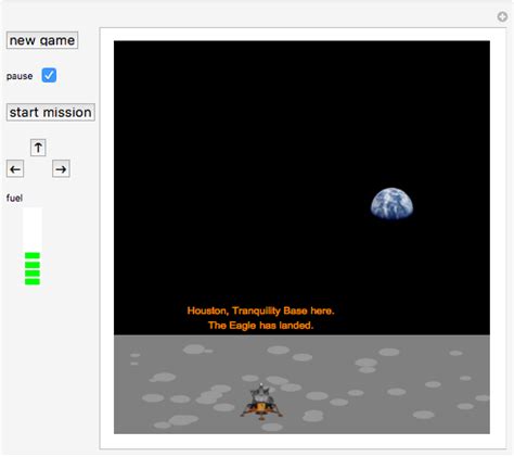 Moon Lander - Wolfram Demonstrations Project