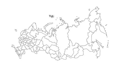 Premium Vector | Russia map in outline black color isolated white ...