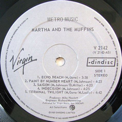 Martha And The Muffins – Metro Music - 1980 – Vinyl Pursuit Inc