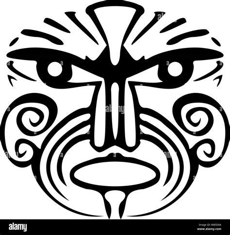 A tribal black Maori face tattoo Stock Vector Image & Art - Alamy