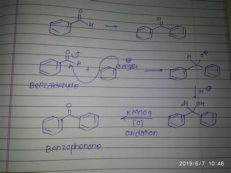 Benzaldehyde to benzophenone