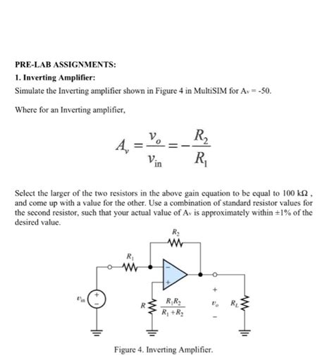 Solved Simulate the Inverting amplifier shown in Figure 4 in | Chegg.com