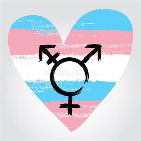 Transgender Pride Flag in a Form of Heart with Transgender Symbol Stock Vector - Illustration of ...