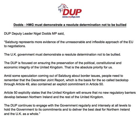 DUP on Twitter: "Statement by DUP Deputy Leader @NigelDoddsDUP ...