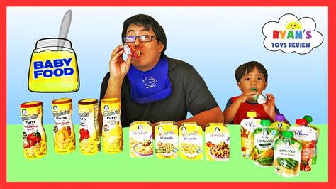 BABY FOOD CHALLENGE Super Gross Flavors! Ryan ToysReview - YouTube