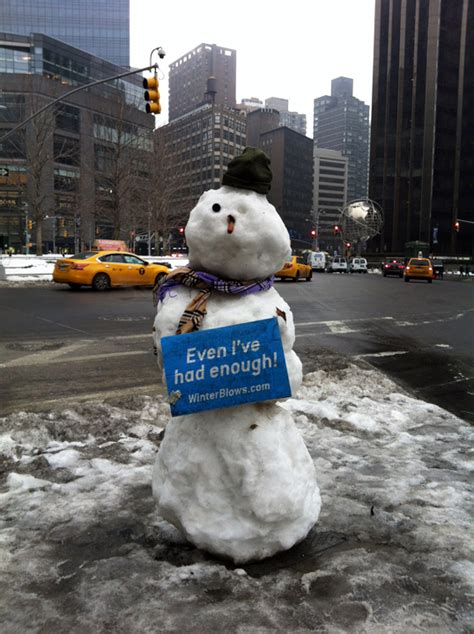 A Winter Weary Snowman in NYC | The Weather Gamut