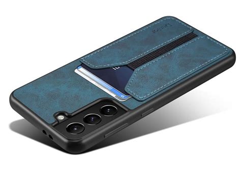 Denior Samsung Galaxy S23 Slim Leather Wallet Case with Elastic Card Slot Blue